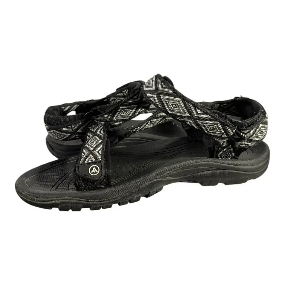 Atika Men’s Outdoor Hiking Sport Sandals Black Pattern AM1 Size 8 (EU 40)